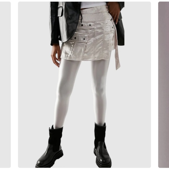 FP Free People High Heel Jungle Futuristic Mercury Tights Liquid Medium Large ML - Picture 2 of 8